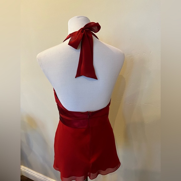 Satin red halter top - Picture 2 of 3
